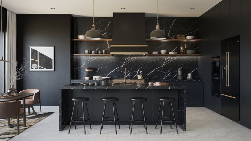 stylish black kitchen designs