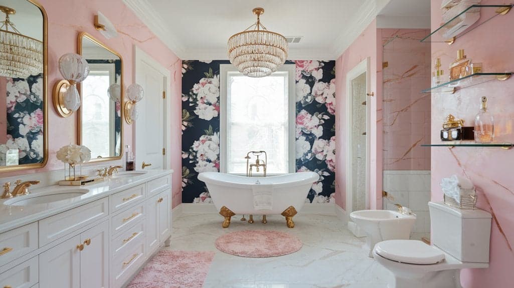 stylish feminine bathroom designs